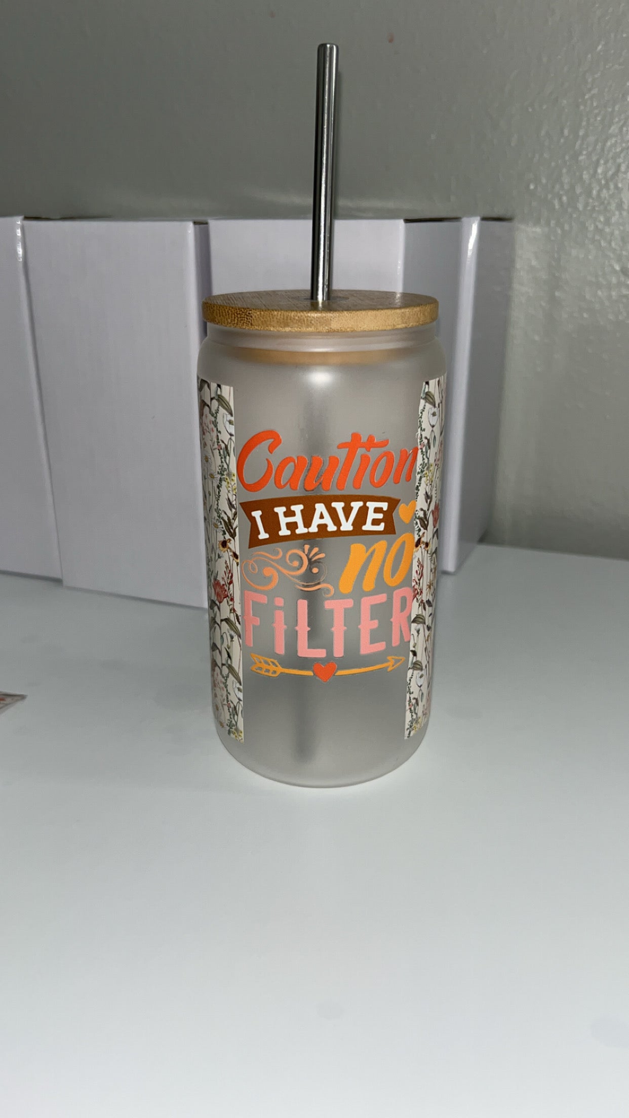 16oz Glass Vinyl Tumbler