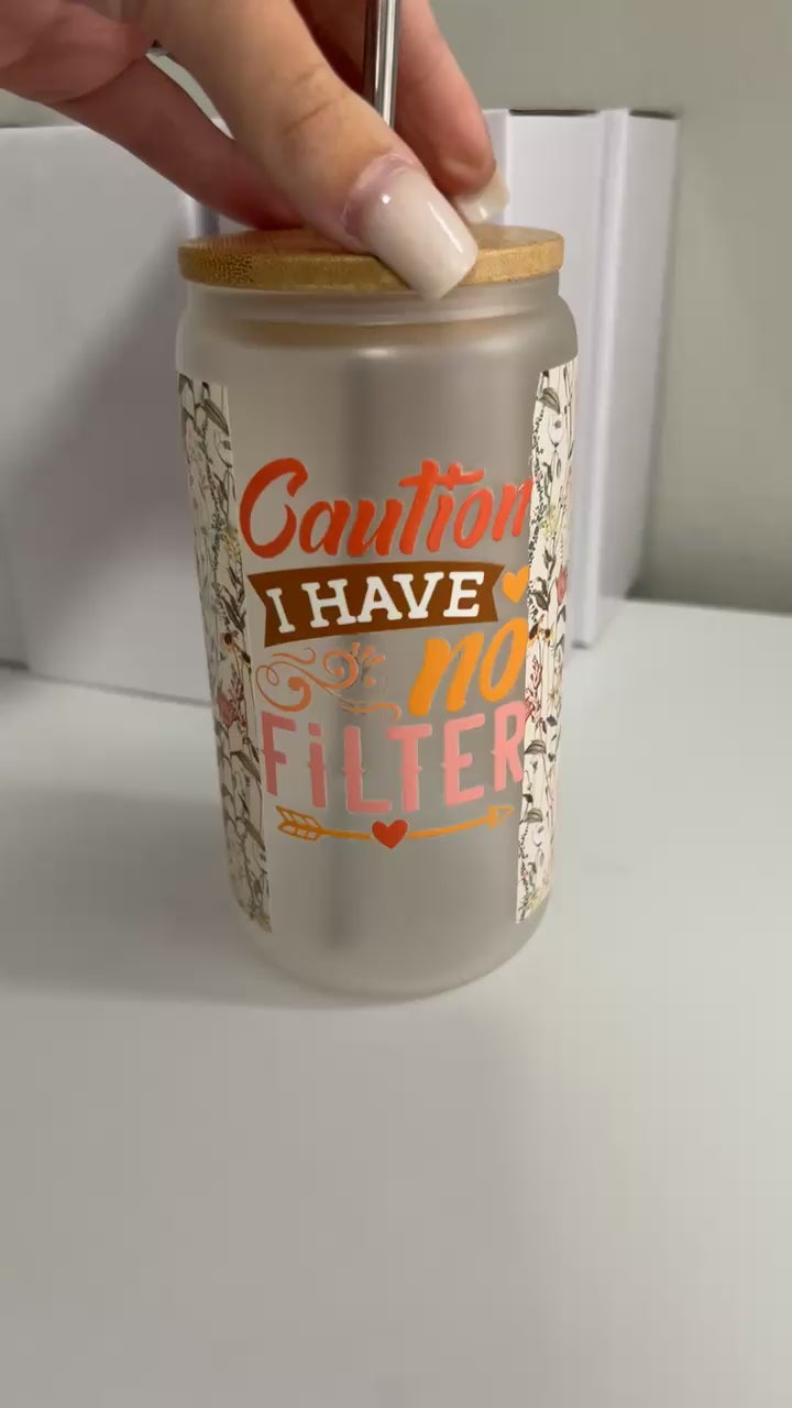 16oz Glass Vinyl Tumbler